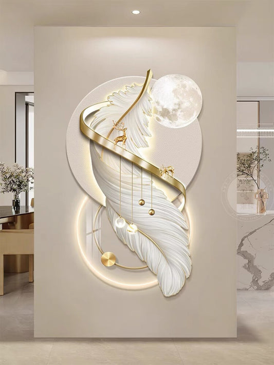 3d Modern Crystal Wall Art For Wall Decor With LED Light