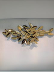 Gold Wall Decor for Living Room,Gold Leaves Metal Wall Decor Metal Wall Art Decor Leaves for Home Living Room and Bedroom