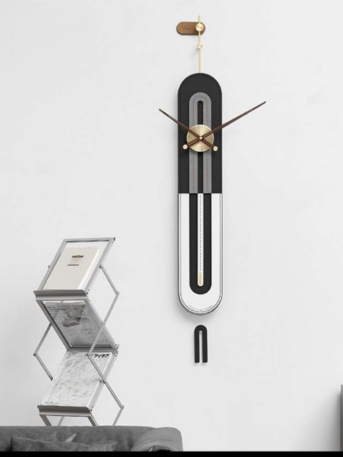 Capsule Wall Clock - White, Black, and Copper Dial