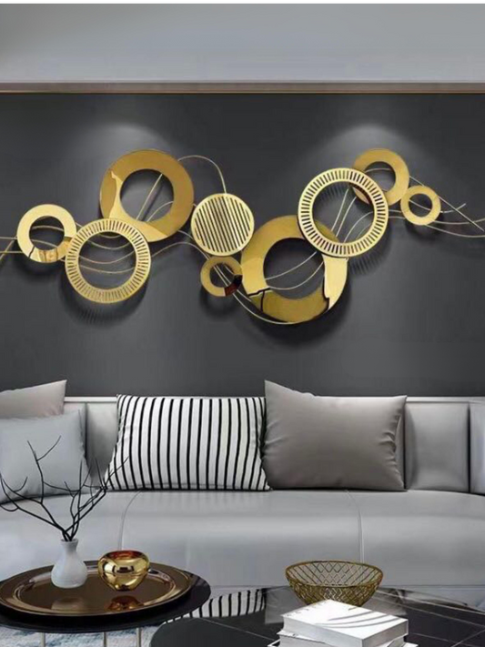 Three-Dimensional Living Room Gold Metal Wall Hanging Decor