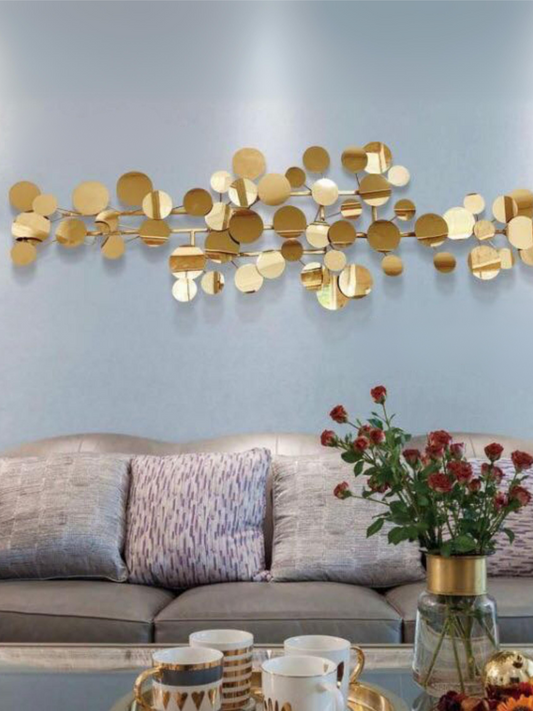 Gold Round Metal Wall Art