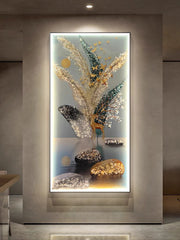 LED Lighting Crystal Porcelain Decoration Painting Remote Control Wall Art Hanging Painting